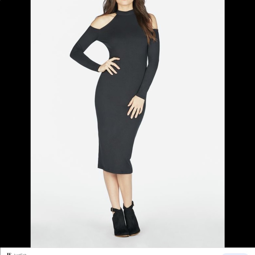 Just fab cold shoulder sweater dress.